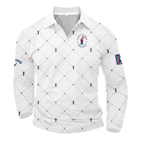 Argyle Pattern With Cup 124th U.S. Open Pinehurst Callaway Vneck Long Polo Shirt Style Classic Long Polo Shirt For Men