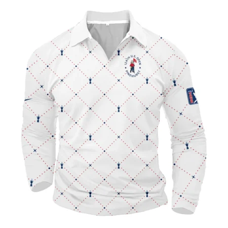 Argyle Pattern With Cup 124th U.S. Open Pinehurst Nike Vneck Long Polo Shirt Style Classic Long Polo Shirt For Men