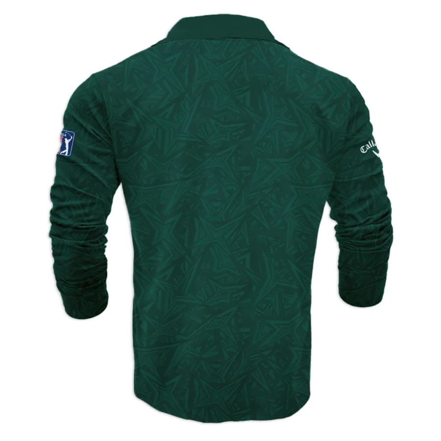 Stars Dark Green Abstract Sport Masters Tournament Callaway Vneck Long Polo Shirt Style Classic Long Polo Shirt For Men