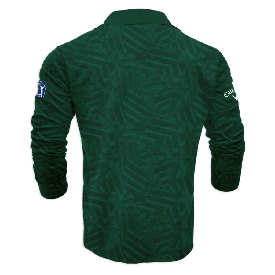 Callaway Masters Tournament Green Stratches Seamless Pattern Vneck Long Polo Shirt Style Classic Long Polo Shirt For Men