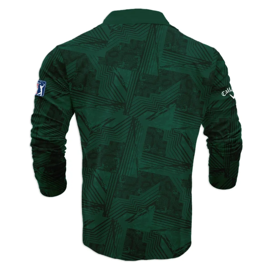 Masters Tournament Callaway Sublimation Sports Dark Green Vneck Long Polo Shirt Style Classic Long Polo Shirt For Men