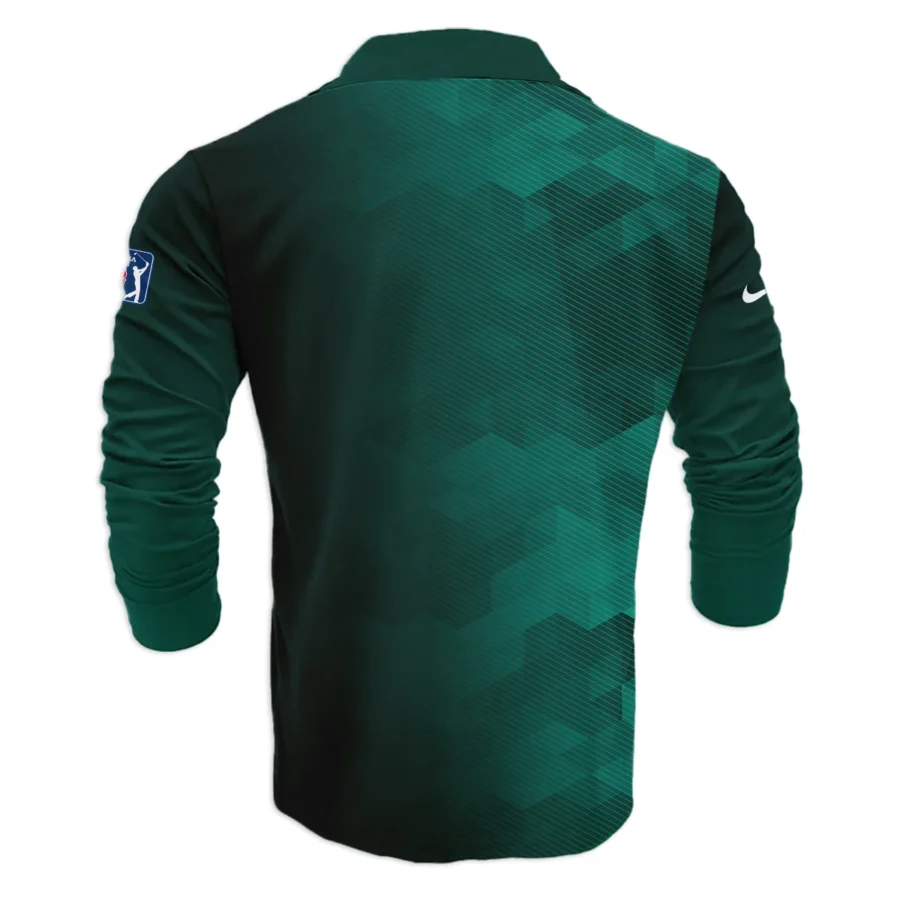 Nike Golf Sport Dark Green Gradient Abstract Background Masters Tournament Vneck Long Polo Shirt Style Classic Long Polo Shirt For Men