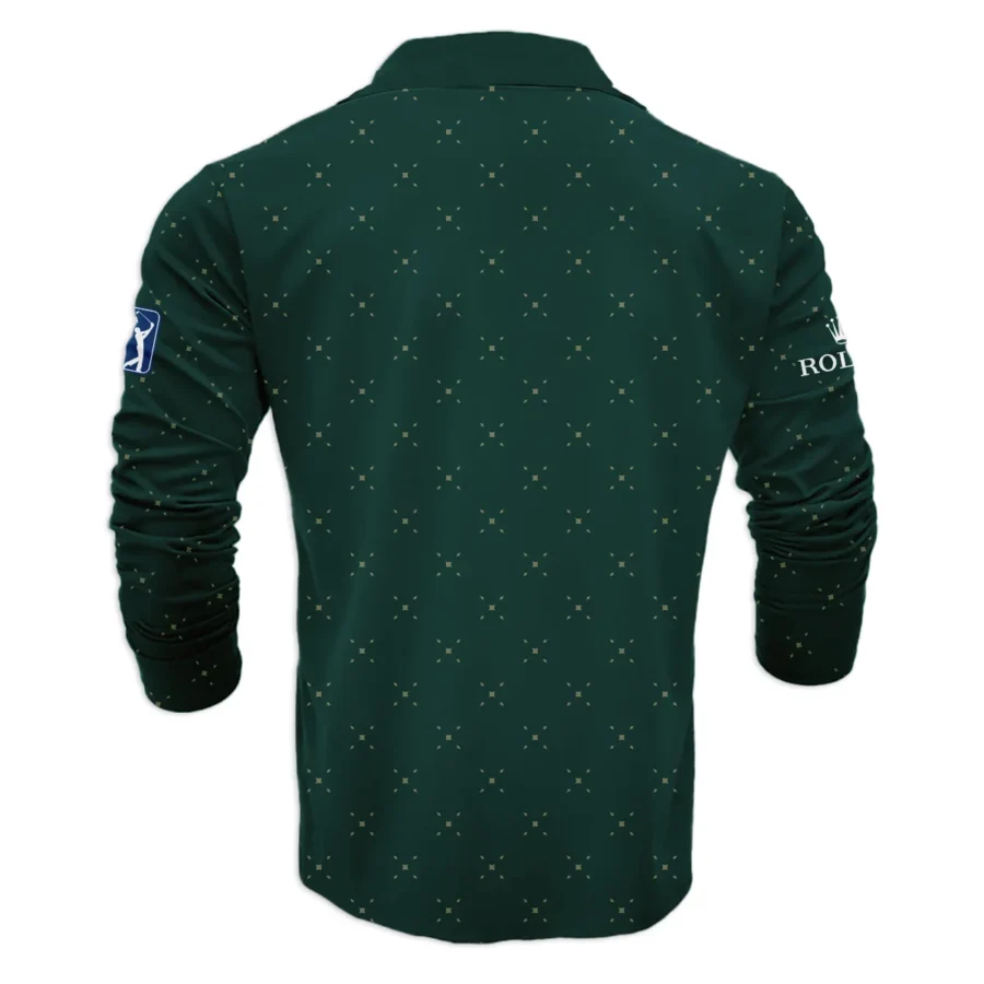 Diamond Shapes With Geometric Pattern Masters Tournament Rolex Vneck Long Polo Shirt Style Classic Long Polo Shirt For Men