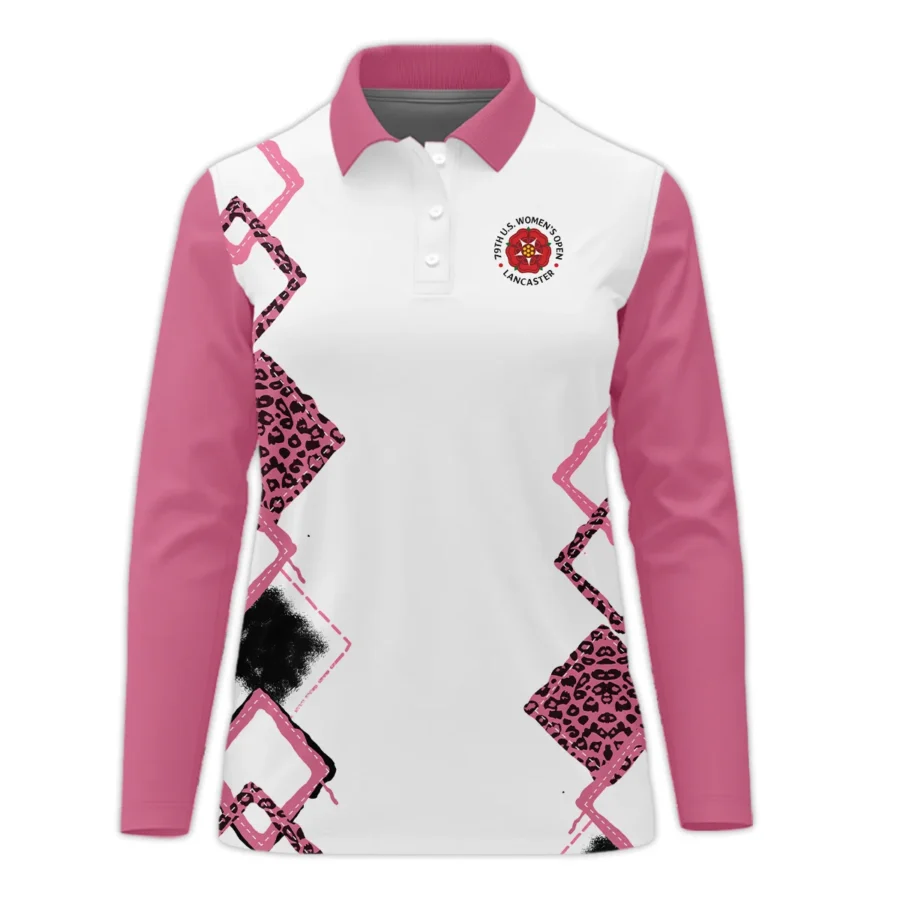 Leopard Golf Color Pink 79th U.S. Women’s Open Lancaster Long Polo Shirt Pink Color All Over Print Long Polo Shirt For Woman