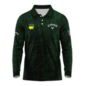 Masters Tournament Callaway Golf Pattern Halftone Green Zipper Polo Shirt Style Classic Zipper Polo Shirt For Men