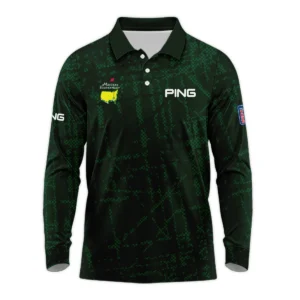 Masters Tournament Ping Golf Pattern Halftone Green Zipper Polo Shirt Style Classic Zipper Polo Shirt For Men