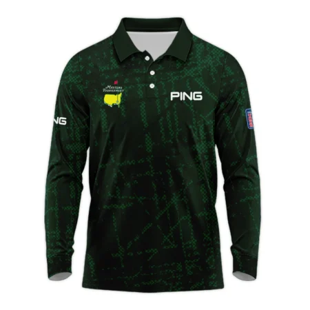 Masters Tournament Ping Golf Pattern Halftone Green Long Polo Shirt Style Classic Long Polo Shirt For Men