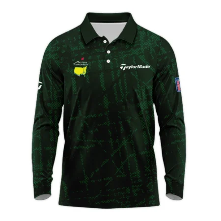 Masters Tournament Taylor Made Golf Pattern Halftone Green Long Polo Shirt Style Classic Long Polo Shirt For Men