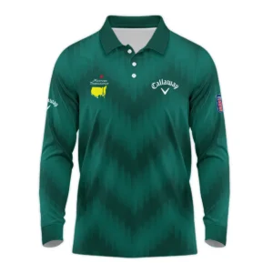 Golf Sport Green Gradient Stripes Pattern Callaway Masters Tournament Zipper Polo Shirt Style Classic Zipper Polo Shirt For Men