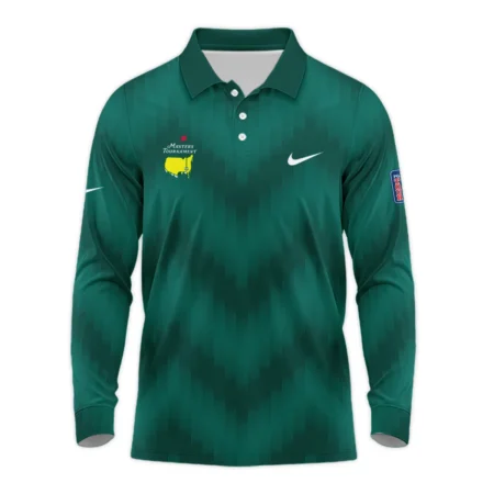 Golf Sport Green Gradient Stripes Pattern Nike Masters Tournament Long Polo Shirt Style Classic Long Polo Shirt For Men