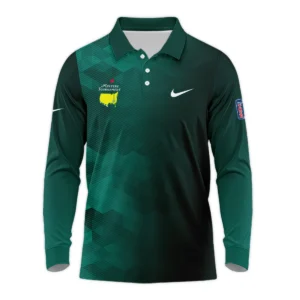 Nike Golf Sport Dark Green Gradient Abstract Background Masters Tournament Zipper Polo Shirt Style Classic Zipper Polo Shirt For Men