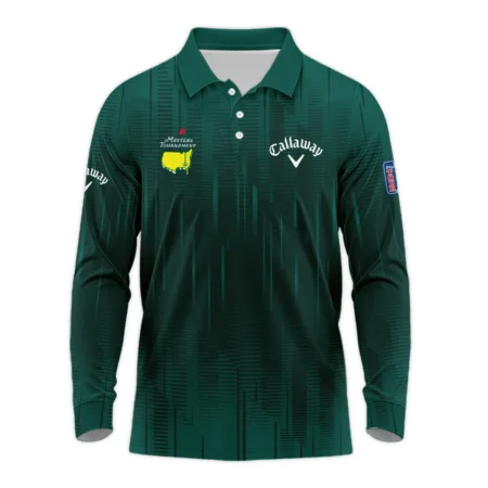 Masters Tournament Callaway Dark Green Gradient Stripes Pattern Long Polo Shirt Style Classic Long Polo Shirt For Men