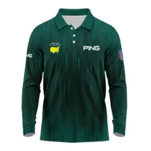 Masters Tournament Ping Dark Green Gradient Stripes Pattern Zipper Polo Shirt Style Classic Zipper Polo Shirt For Men