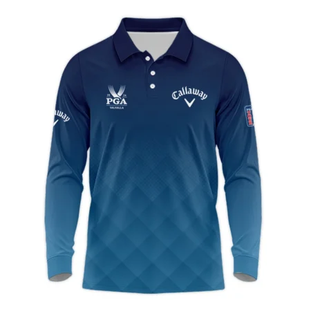 2024 PGA Championship Valhalla Callaway Blue Gradient Abstract Stripes  Style Classic, Short Sleeve Polo Shirts Quarter-Zip Casual Slim Fit Mock Neck Basic
