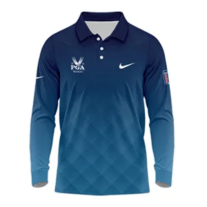 2024 PGA Championship Valhalla Nike Blue Gradient Abstract Stripes  Zipper Polo Shirt Style Classic Zipper Polo Shirt For Men