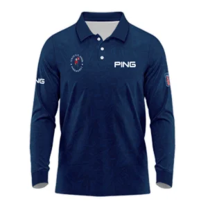 Ping 124th U.S. Open Pinehurst Stars Gradient Pattern Dark Blue Zipper Polo Shirt Style Classic Zipper Polo Shirt For Men