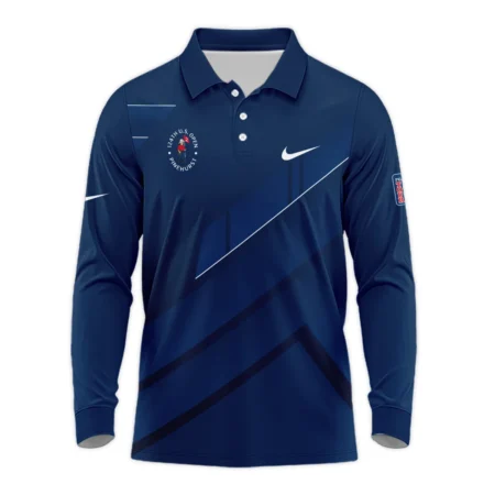 Nike 124th U.S. Open Pinehurst Blue Gradient With White Straight Line Style Classic Quarter Zipped Sweatshirt