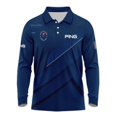 Ping 124th U.S. Open Pinehurst Blue Gradient With White Straight Line Polo Shirt Style Classic Polo Shirt For Men