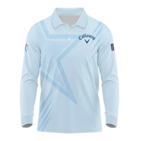 124th U.S. Open Pinehurst Golf Star Line Pattern Light Blue Callaway Long Polo Shirt Style Classic Long Polo Shirt For Men