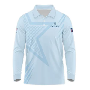 124th U.S. Open Pinehurst Golf Star Line Pattern Light Blue Rolex Zipper Polo Shirt Style Classic Zipper Polo Shirt For Men