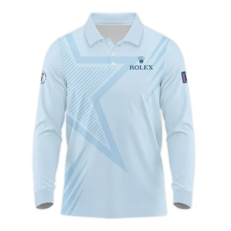 124th U.S. Open Pinehurst Golf Star Line Pattern Light Blue Rolex Long Polo Shirt Style Classic Long Polo Shirt For Men