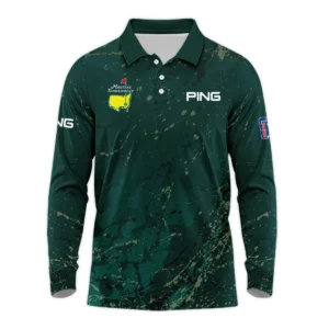 Old Cracked Texture With Gold Splash Paint Masters Tournament Ping Zipper Polo Shirt Style Classic Zipper Polo Shirt For Men