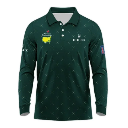Diamond Shapes With Geometric Pattern Masters Tournament Rolex Long Polo Shirt Style Classic Long Polo Shirt For Men
