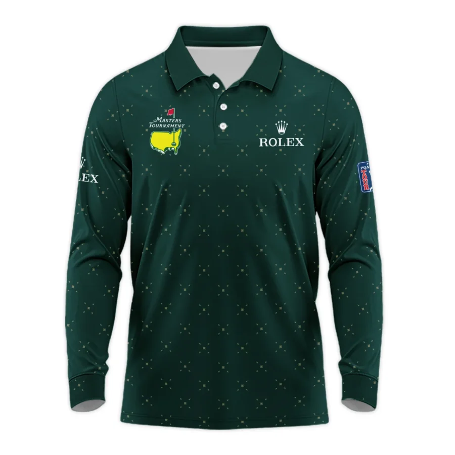 Diamond Shapes With Geometric Pattern Masters Tournament Rolex Long Polo Shirt Style Classic Long Polo Shirt For Men