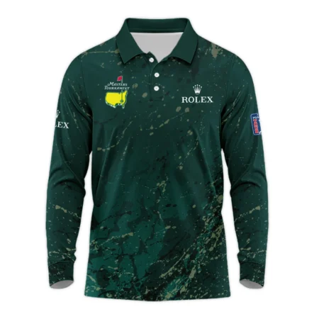 Old Cracked Texture With Gold Splash Paint Masters Tournament Rolex Long Polo Shirt Style Classic Long Polo Shirt For Men