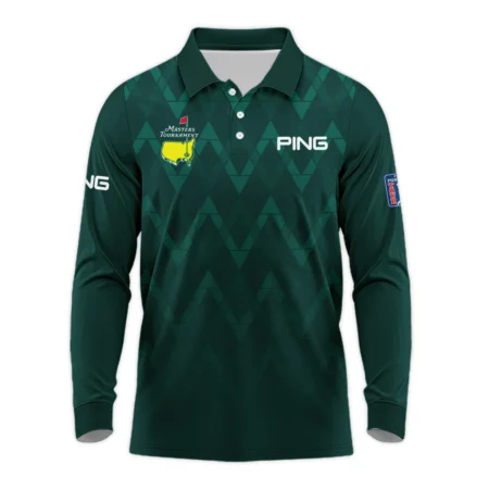 Abstract Dark Green Zigzag Background Masters Tournament Ping Polo Shirt Style Classic Polo Shirt For Men