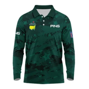 Dark Green Stars Pattern Grunge Background Masters Tournament Ping Zipper Polo Shirt Style Classic Zipper Polo Shirt For Men