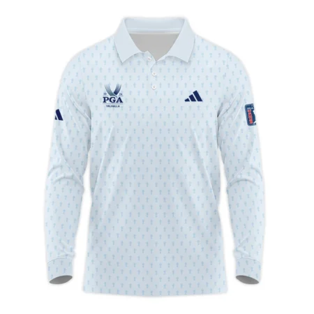 Golf Pattern Cup White Mix Light Blue 2024 PGA Championship Valhalla Adidas Hawaiian Shirt Style Classic Oversized Hawaiian Shirt