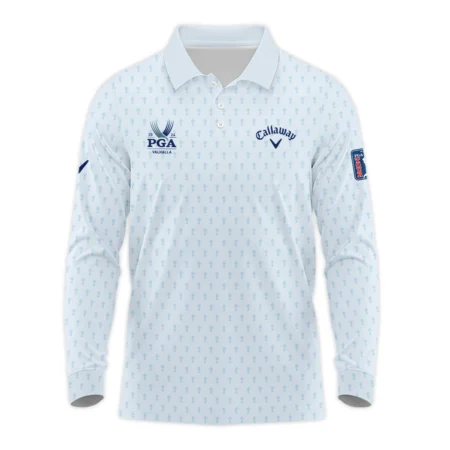 Golf Pattern Cup White Mix Light Blue 2024 PGA Championship Valhalla Callaway Zipper Polo Shirt Style Classic Zipper Polo Shirt For Men