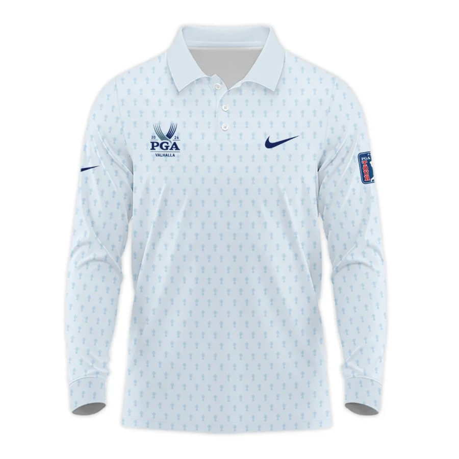 Golf Pattern Cup White Mix Light Blue 2024 PGA Championship Valhalla Nike Long Polo Shirt Style Classic Long Polo Shirt For Men