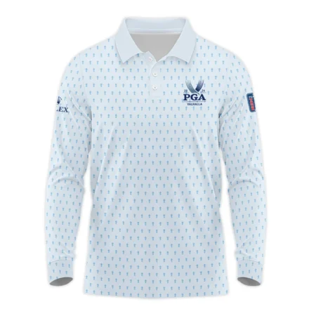 Golf Pattern Light Blue Cup 2024 PGA Championship Valhalla Rolex Long Polo Shirt Style Classic Long Polo Shirt For Men