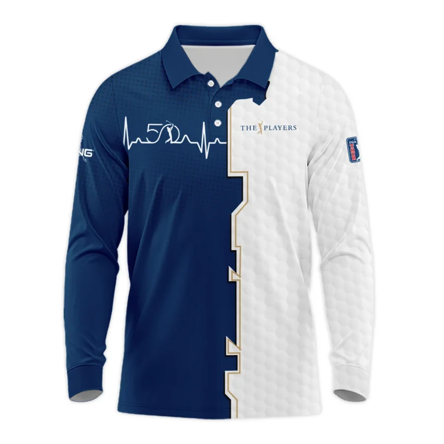 Golf Heart Beat Navy Blue THE PLAYERS Championship Ping Long Polo Shirt Style Classic Long Polo Shirt For Men