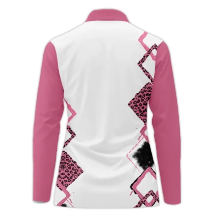 Leopard Golf Color Pink 79th U.S. Women’s Open Lancaster Long Polo Shirt Pink Color All Over Print Long Polo Shirt For Woman