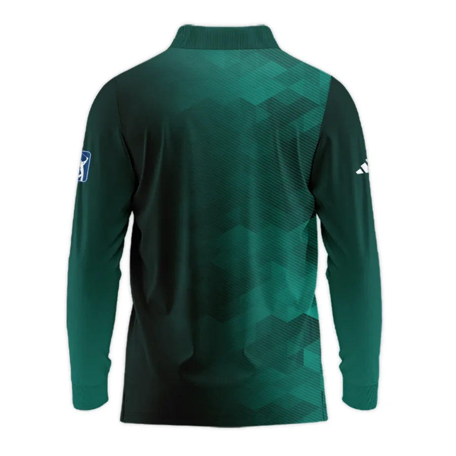 Adidas Golf Sport Dark Green Gradient Abstract Background Masters Tournament Long Polo Shirt Style Classic Long Polo Shirt For Men