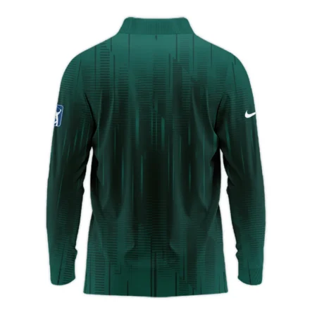 Masters Tournament Nike Dark Green Gradient Stripes Pattern Long Polo Shirt Style Classic Long Polo Shirt For Men