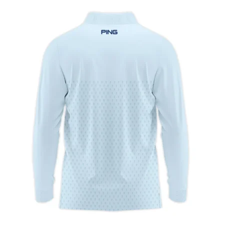 PGA Trophy Pattern Light Blue 2024 PGA Championship Valhalla Ping Long Polo Shirt Style Classic Long Polo Shirt For Men