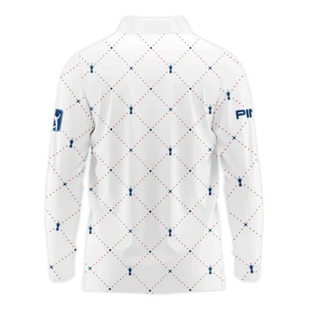 Argyle Pattern With Cup 124th U.S. Open Pinehurst Ping Long Polo Shirt Style Classic Long Polo Shirt For Men