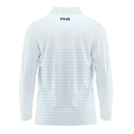 U.S Open Trophy Pattern Light Blue 124th U.S. Open Pinehurst Ping Long Polo Shirt Style Classic Long Polo Shirt For Men