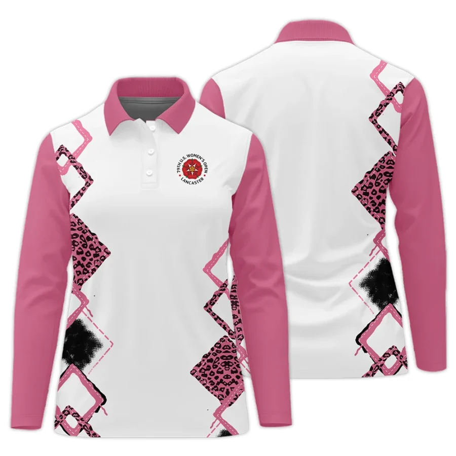 Leopard Golf Color Pink 79th U.S. Women’s Open Lancaster Long Polo Shirt Pink Color All Over Print Long Polo Shirt For Woman