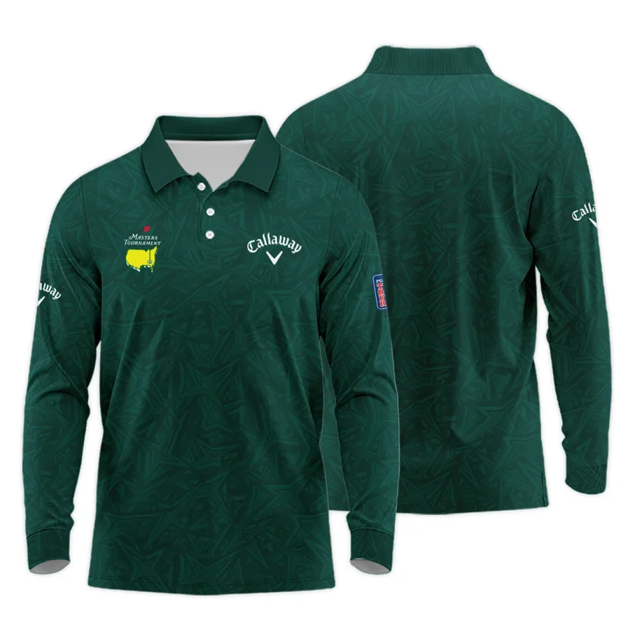 Stars Dark Green Abstract Sport Masters Tournament Callaway Long Polo Shirt Style Classic Long Polo Shirt For Men