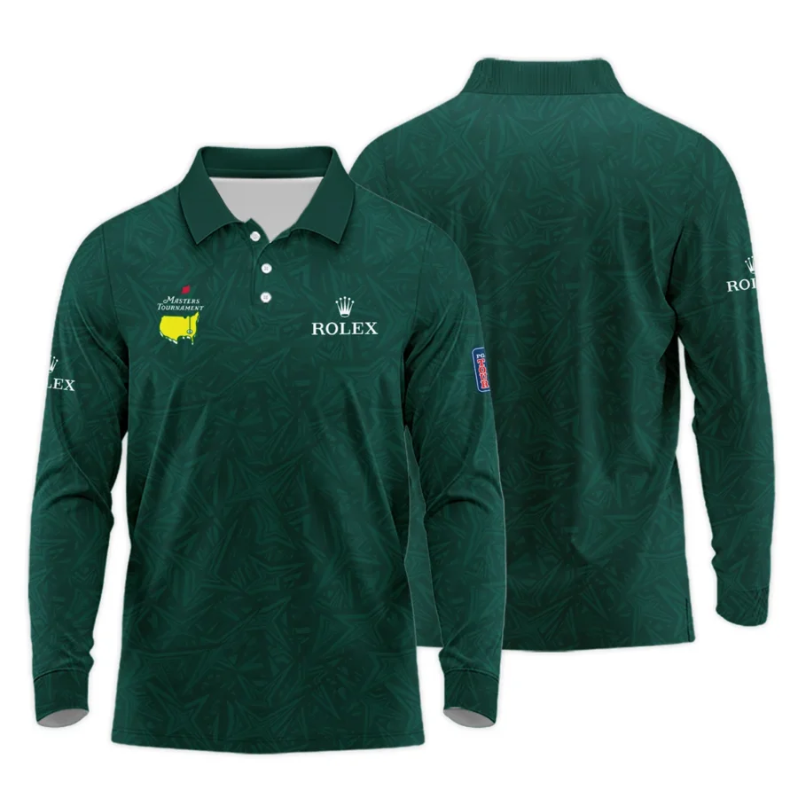 Stars Dark Green Abstract Sport Masters Tournament Rolex Long Polo Shirt Style Classic Long Polo Shirt For Men