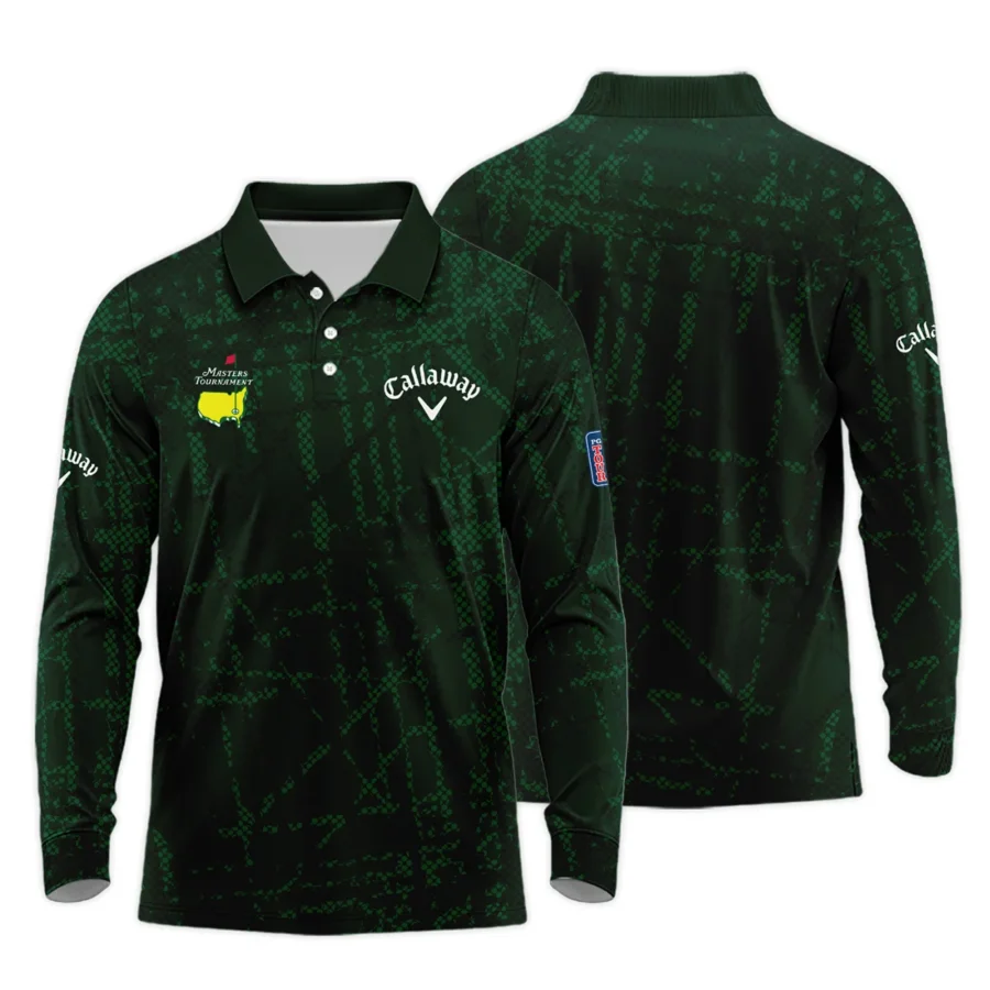 Masters Tournament Callaway Golf Pattern Halftone Green Long Polo Shirt Style Classic Long Polo Shirt For Men