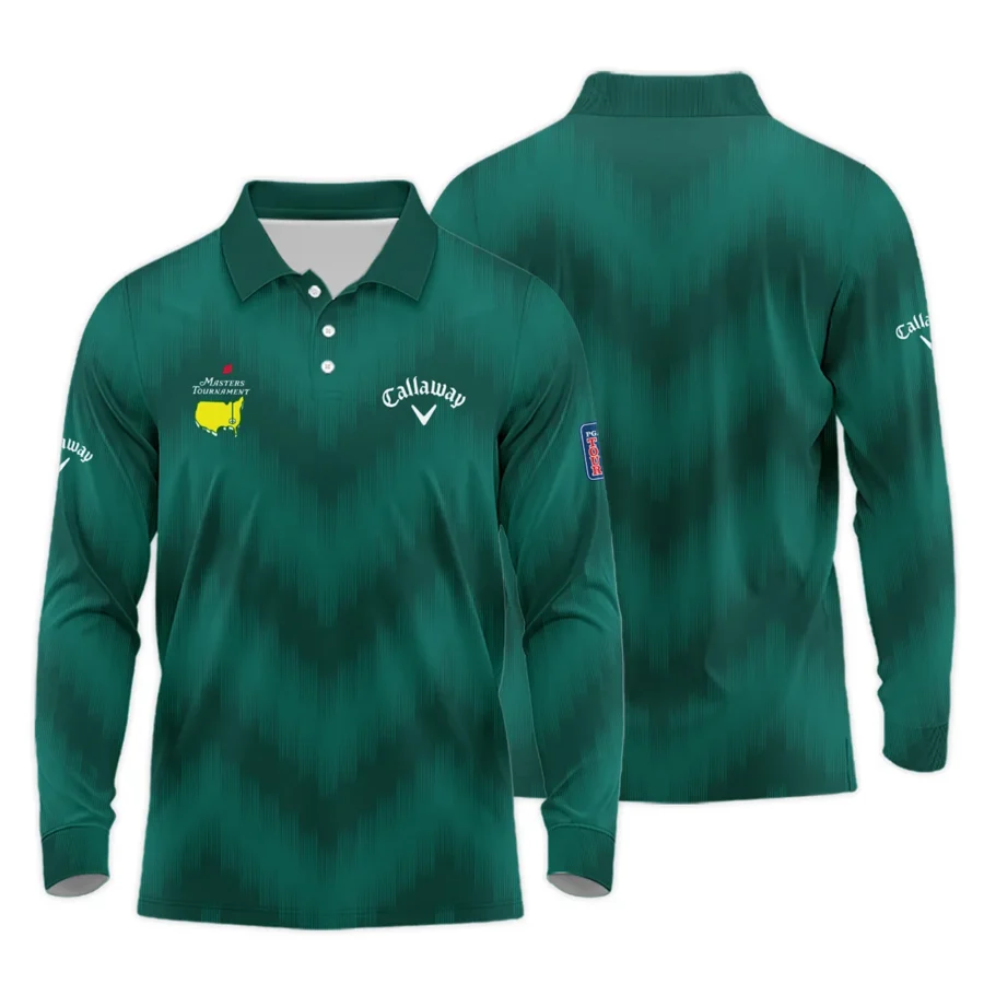 Golf Sport Green Gradient Stripes Pattern Callaway Masters Tournament Long Polo Shirt Style Classic Long Polo Shirt For Men