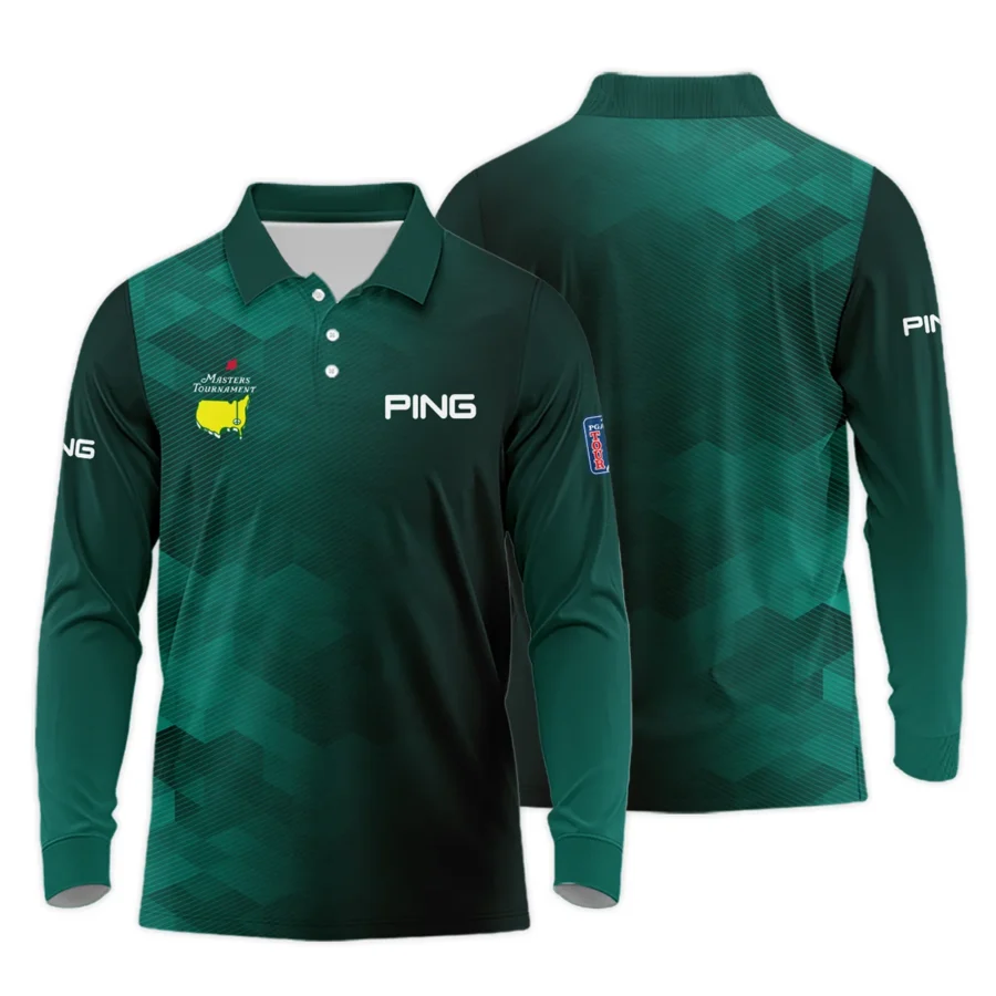 Ping Golf Sport Dark Green Gradient Abstract Background Masters Tournament Long Polo Shirt Style Classic Long Polo Shirt For Men