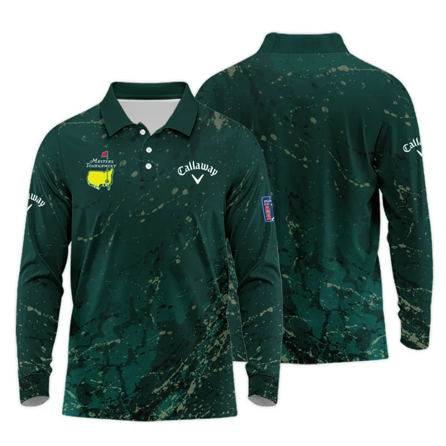 Old Cracked Texture With Gold Splash Paint Masters Tournament Callaway Long Polo Shirt Style Classic Long Polo Shirt For Men