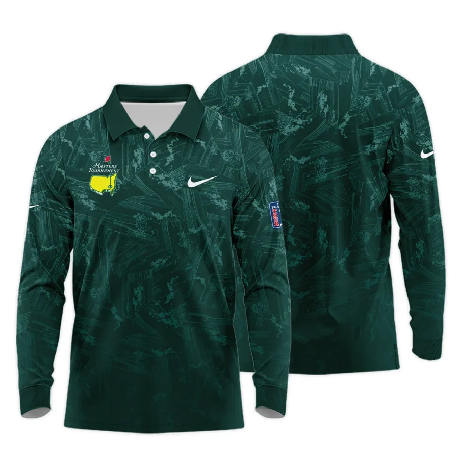 Dark Green Background Masters Tournament Nike Long Polo Shirt Style Classic Long Polo Shirt For Men